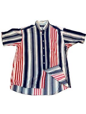 Vtg 90’s Stars & Stripes Men’s Large Red White Blue Shirt USA America Patriotic